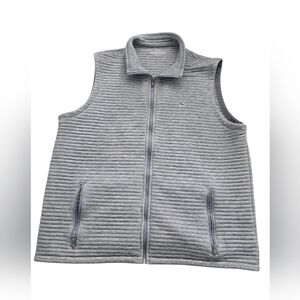 Vineyard Vines Quilted Gray Vest With Side Zipper Pockets XL